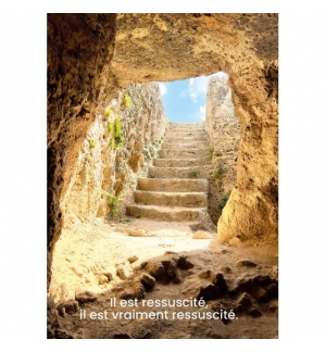 CARTE avec verset Grotte avec escalier