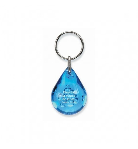 Porte-clés goutte d'eau bleue 5 cm Ps 36v10