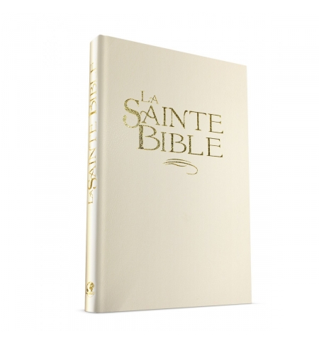 Bible confort rigide blanc, tranche or Esaie 55