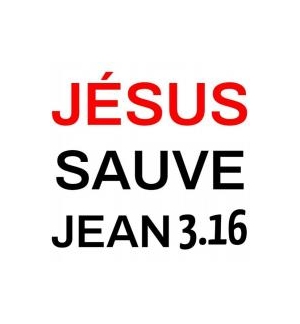 Autocollant Jésus sauve Jn 3 :16 8,5cm sur 8,5 cm