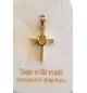 Pendentif croix avec pierre zircone blanc - 17mm - Plaqué-or 3um