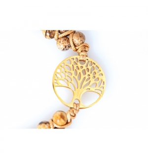 Bracelet perles artificielles avec pendentif arbre de vie