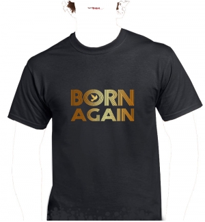 T-shirt unisexe coton "Born again" Noir