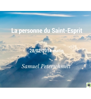 La personne du Saint-Esprit - Samuel Peterschmitt - CD