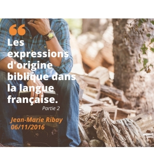 Les expressions d'origine biblique dans la langue française (2)  - Jean-Marie Ri