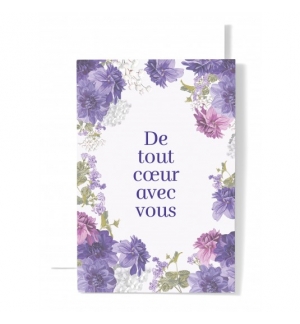 Carnet Condoléances Bouquets de fleurs violettes