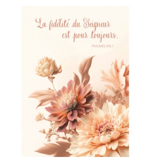 Carte avec verset Bouquet de fleurs